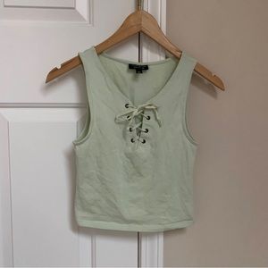 Topshop Pale Green tie top